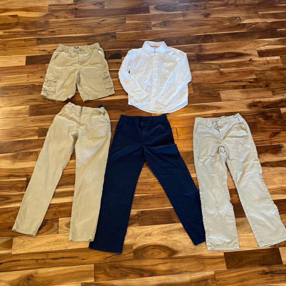 Lot of 5 sz 12 boy Dockers, French Toast, Oshkosh B’Gosh & Nautica dress clothes